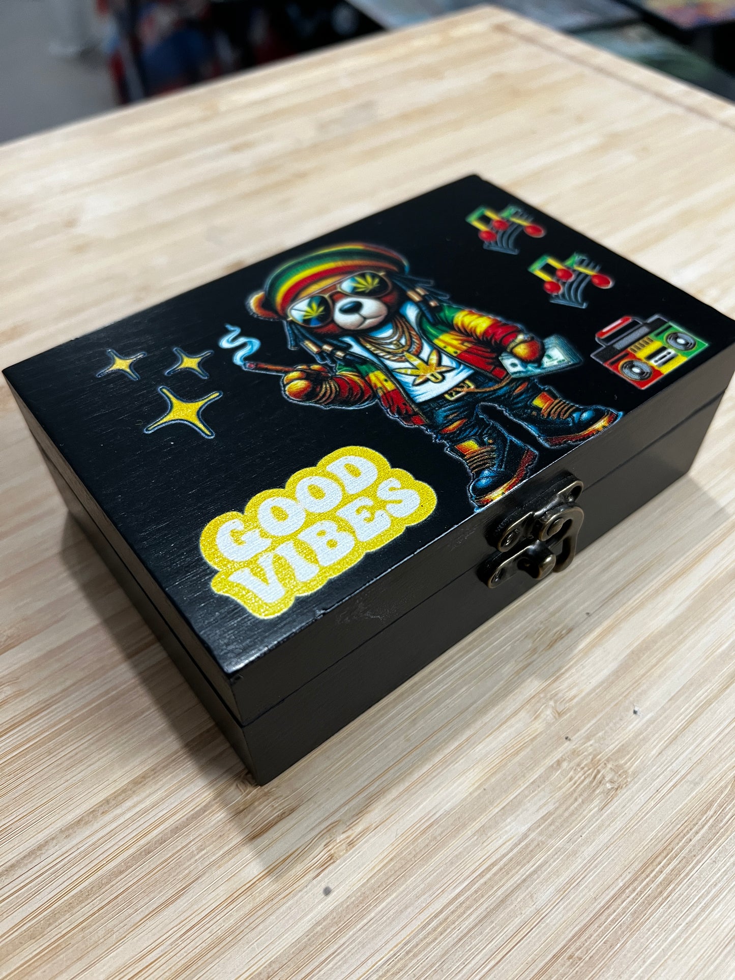 Custom Memory Box- The Good Vibes Bear