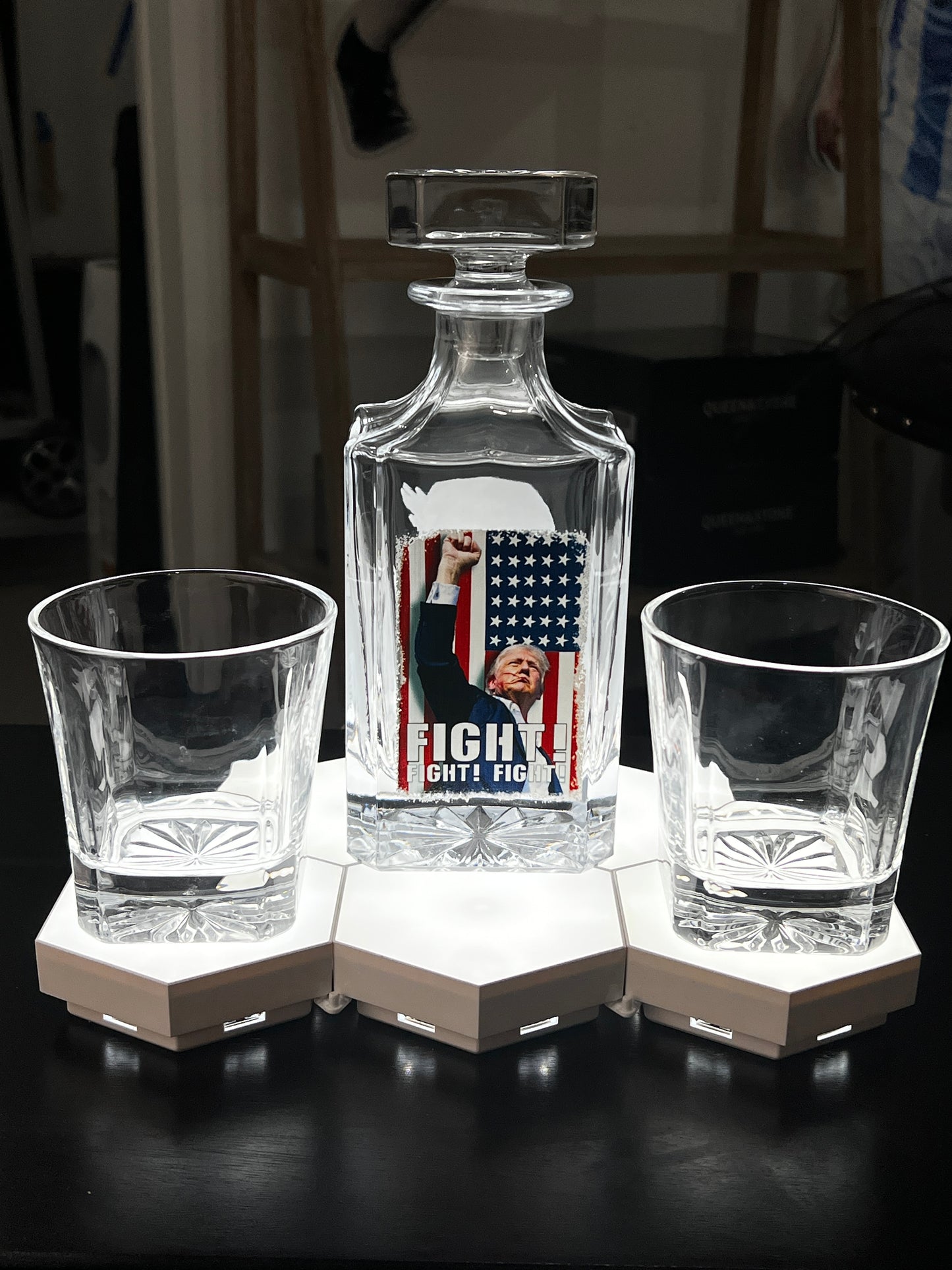 Glass Decanter Set- Donald Trump