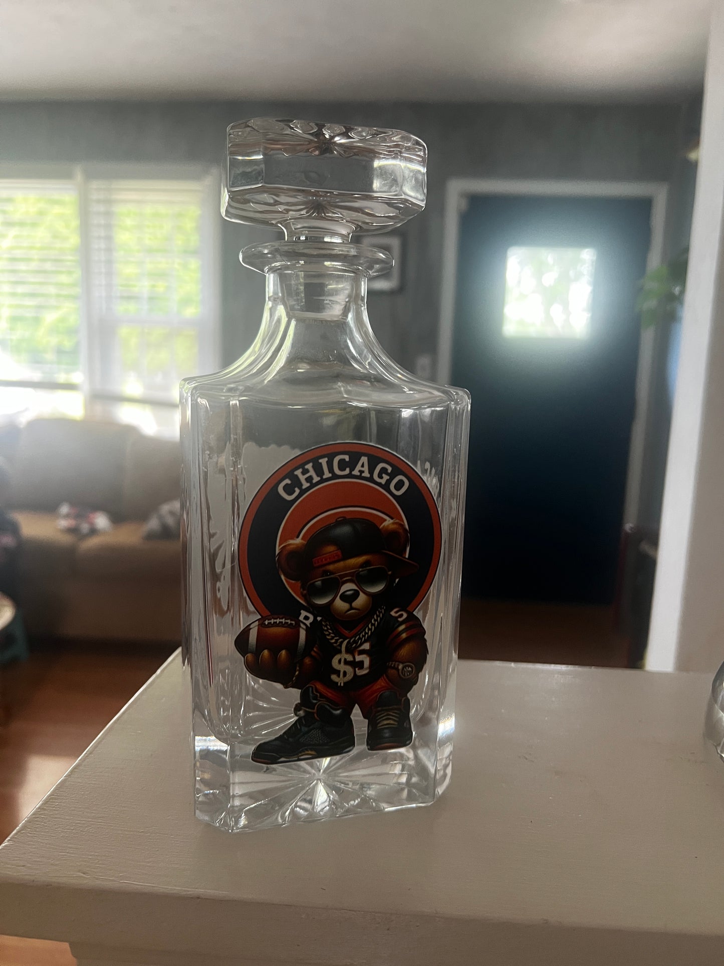 Glass Decanter Set- Chicago Bears