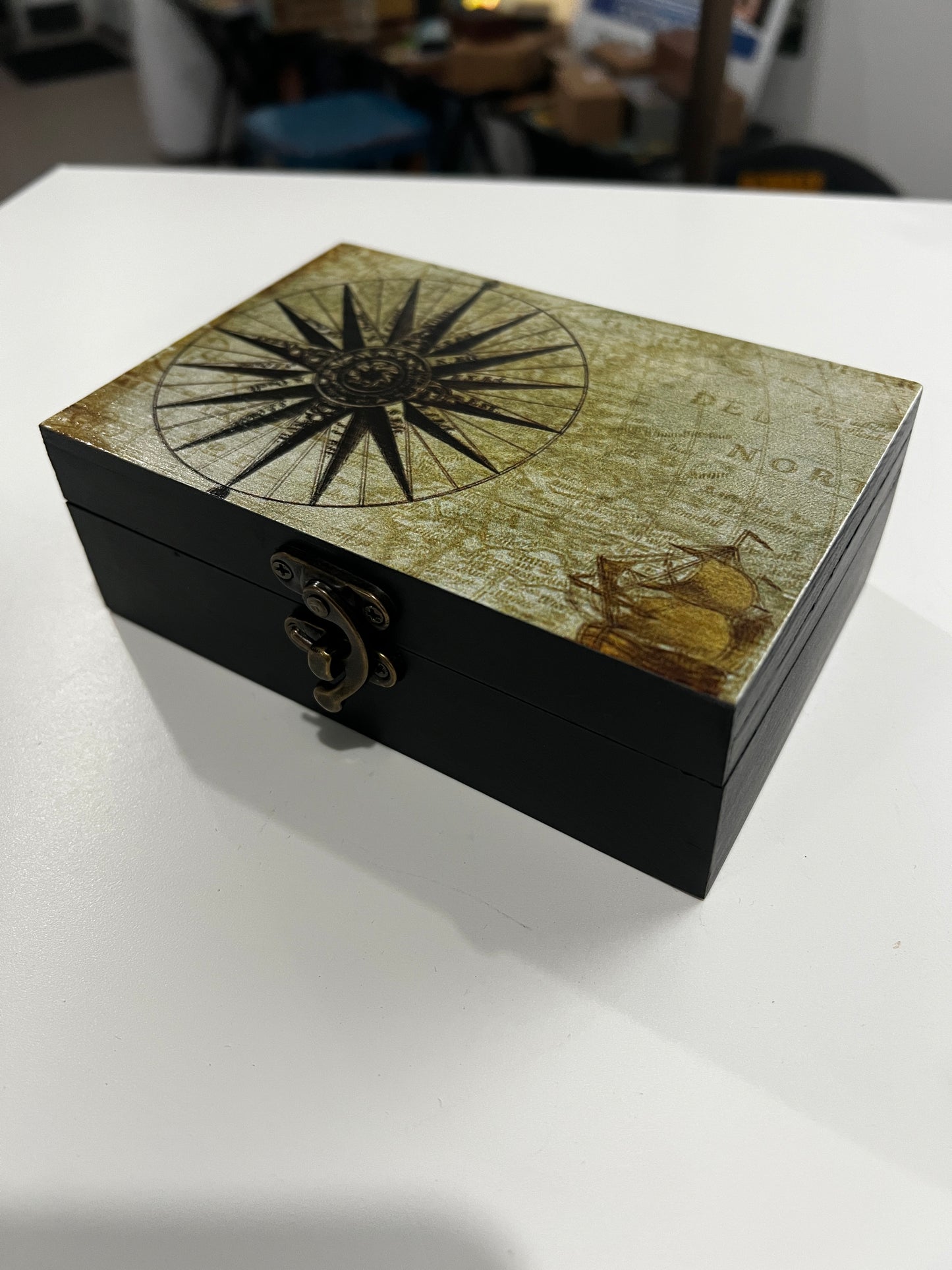 Custom Memory Box- Vintage Compass