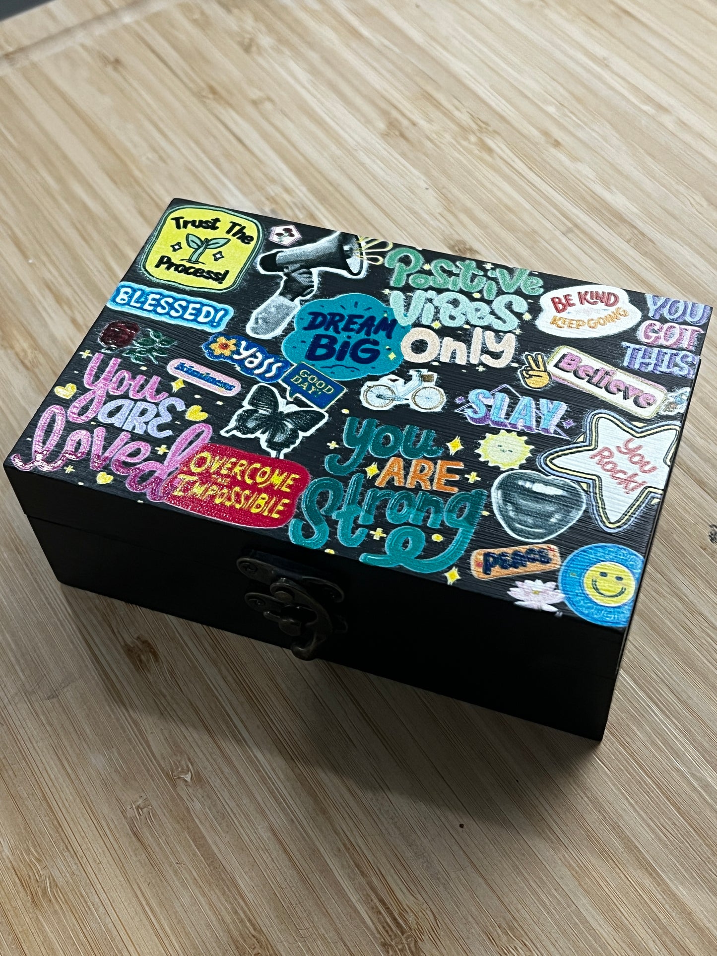Custom Memory Box- Positive Vibes