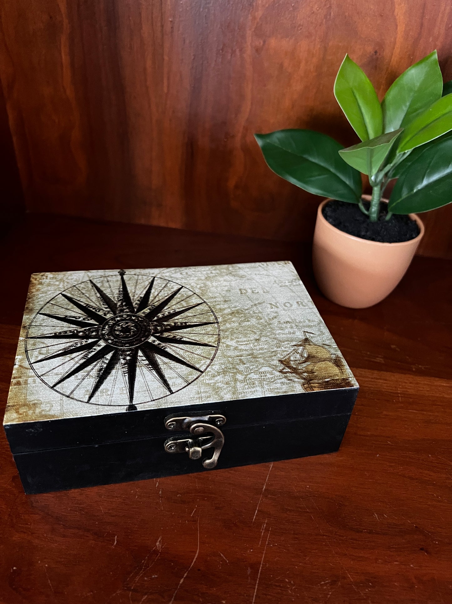 Custom Memory Box- Vintage Compass