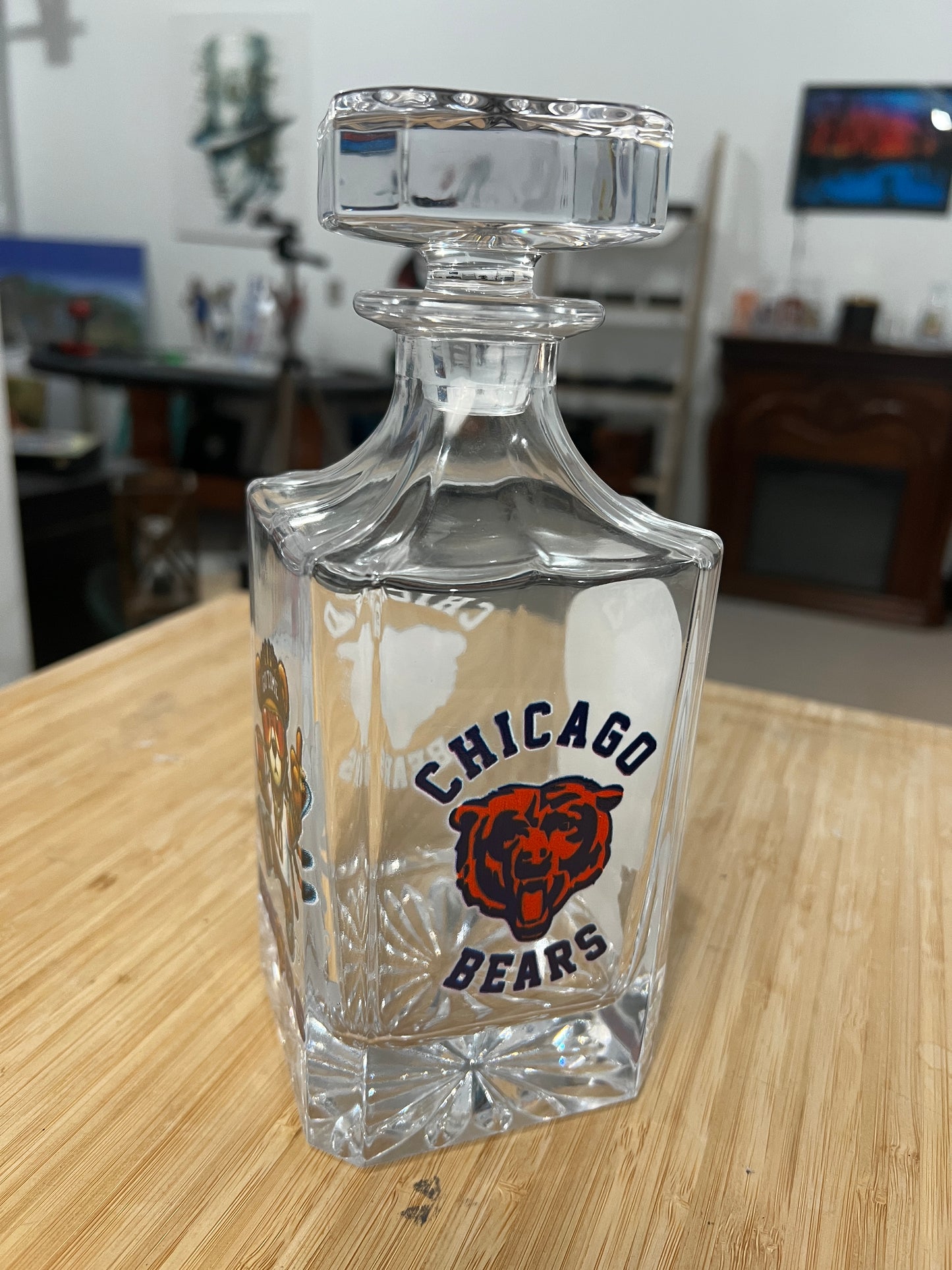 Glass Decanter Set- Chicago Bears