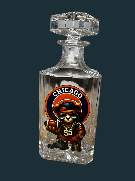 Glass Decanter Set- Chicago Bears