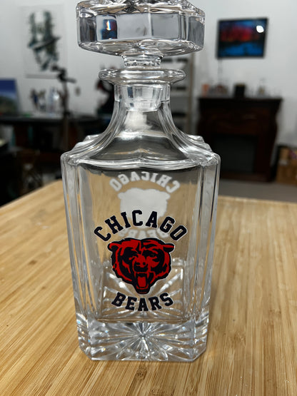 Glass Decanter Set- Chicago Bears