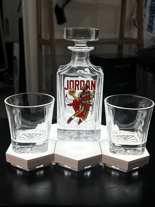 Glass Decanter Set- Michael Jordan