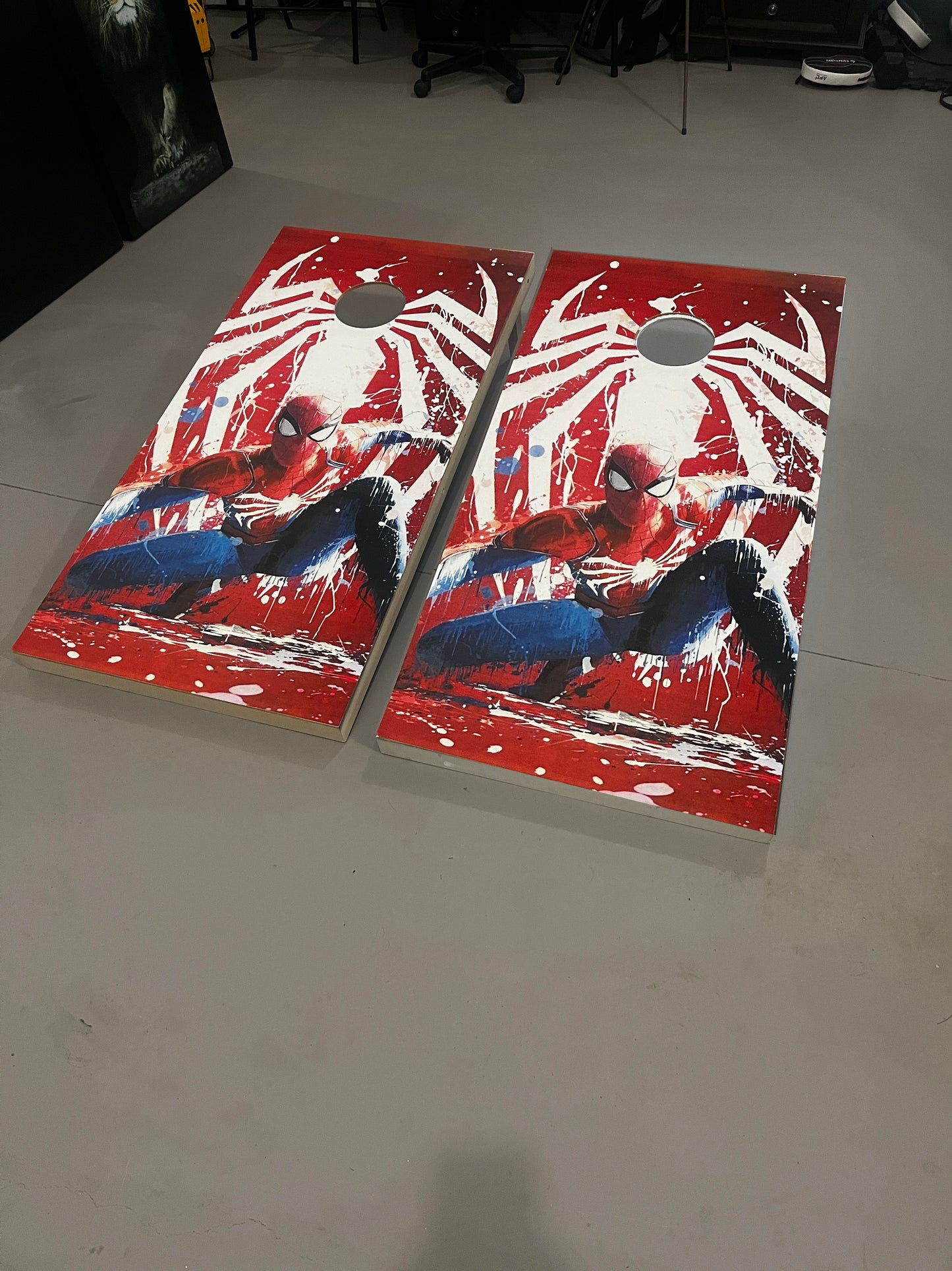 Spiderman Theme: Cornhole Boards, 2'-4' Solid Wood (Set of 2)