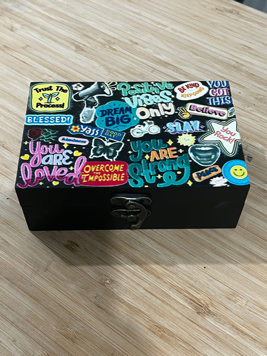 Custom Memory Box- Positive Vibes