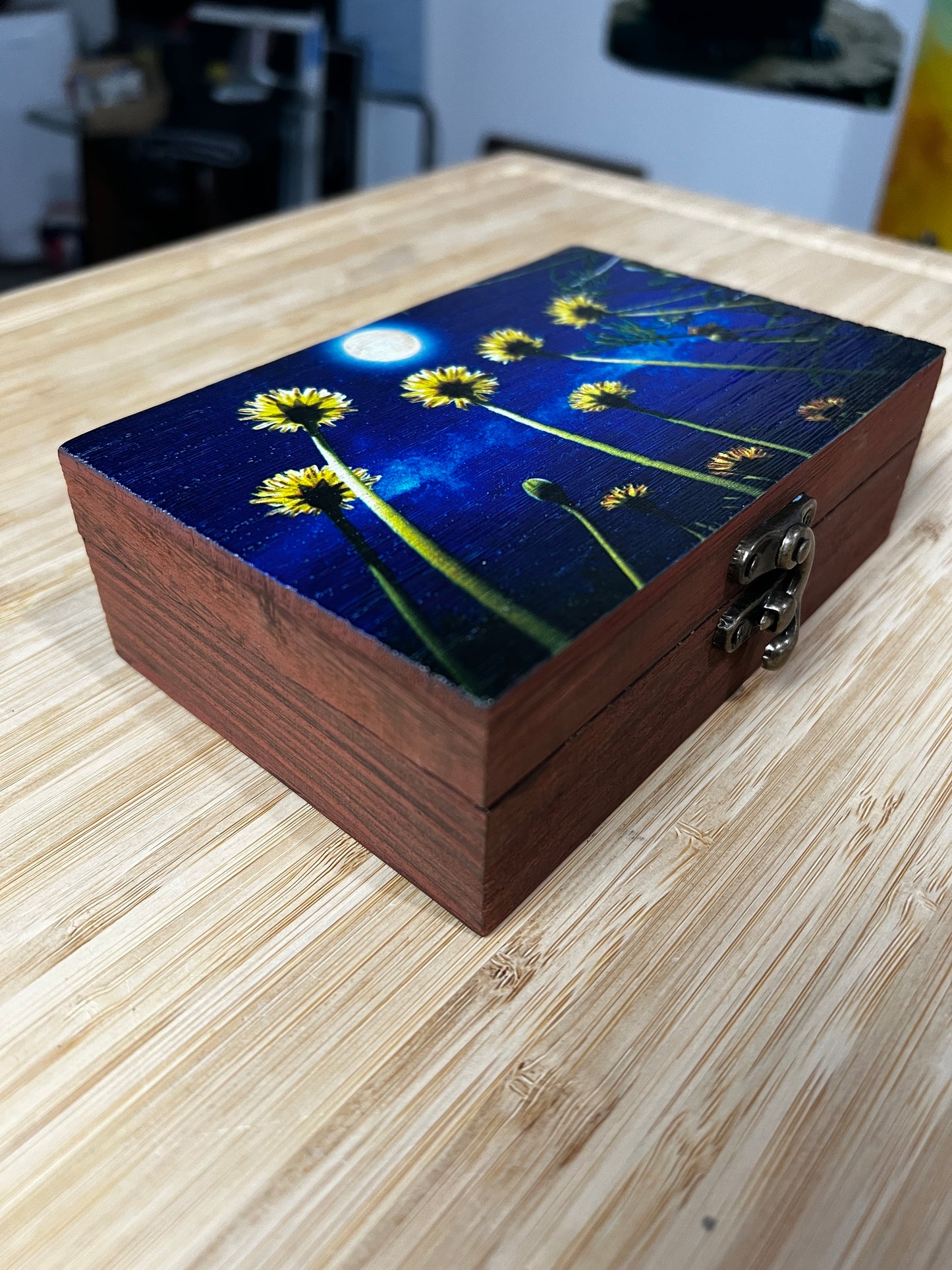 Custom Memory Box- Midnight Dandelions