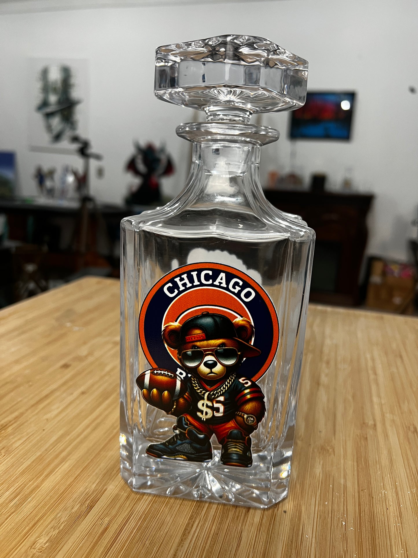 Glass Decanter Set- Chicago Bears