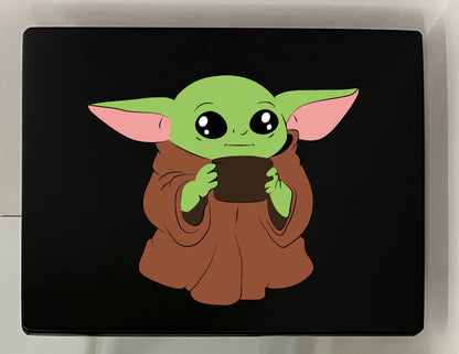 Baby Yoda 1: Folding Tray Table, Classic Foldable TV Tray - Black with Custom Design