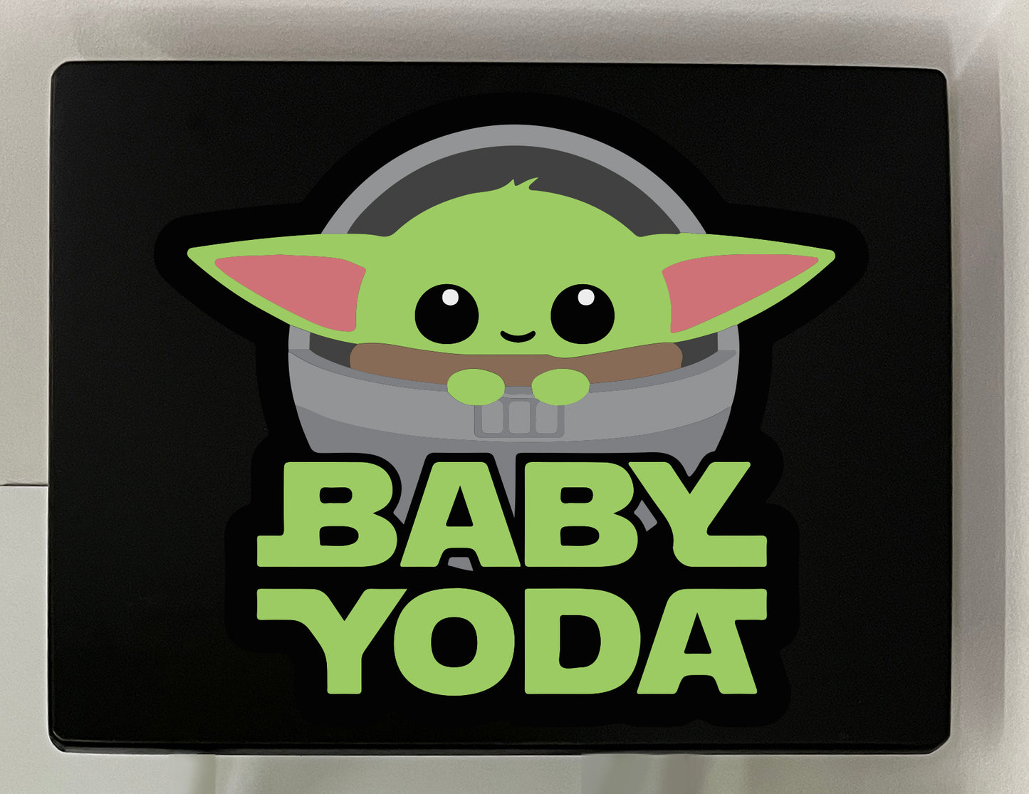 Baby Yoda 2: Folding Tray Table, Classic Foldable TV Tray - Black with Custom Design