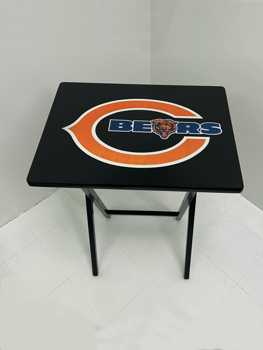 Chicago Bears: Folding Tray Table, Classic Foldable TV Tray - Black with Custom Design