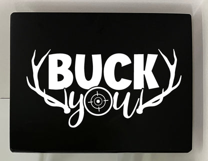 Buck You: Folding Tray Table, Classic Foldable TV Tray - Black with Custom Design