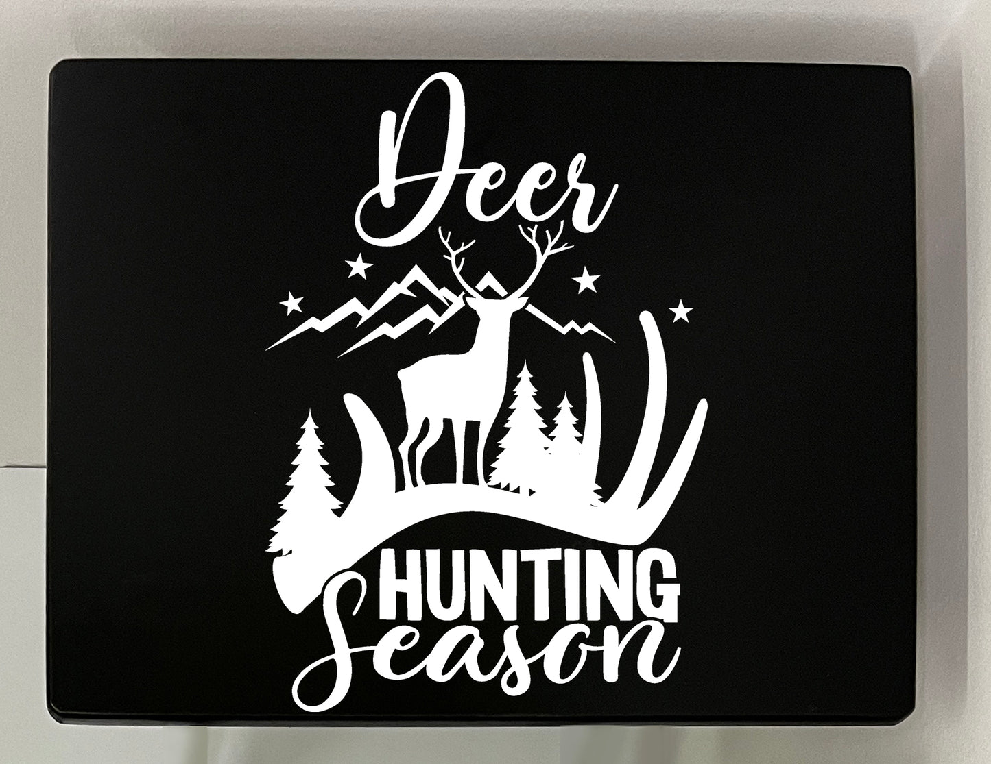 Deer Season: Folding Tray Table, Classic Foldable TV Tray - Black with Custom Design