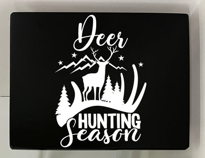 Deer Season: Folding Tray Table, Classic Foldable TV Tray - Black with Custom Design