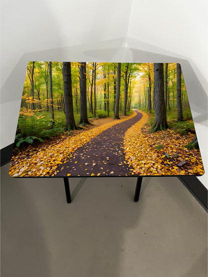 Fall Forest Path 1: Folding Tray Table, Classic Foldable TV Tray - Black with Custom Design