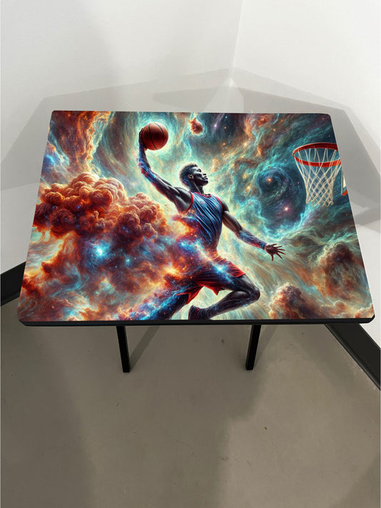 Basketball Nebula: Folding Tray Table, Classic Foldable TV Tray - Black with Custom Design