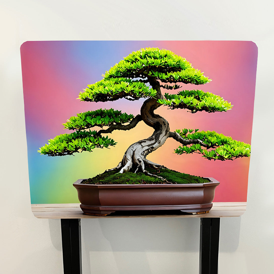 Bonsai Tree - Pick 1 of 4 Styles: Folding Tray Table, Classic Foldable TV Tray - Black with Custom Design