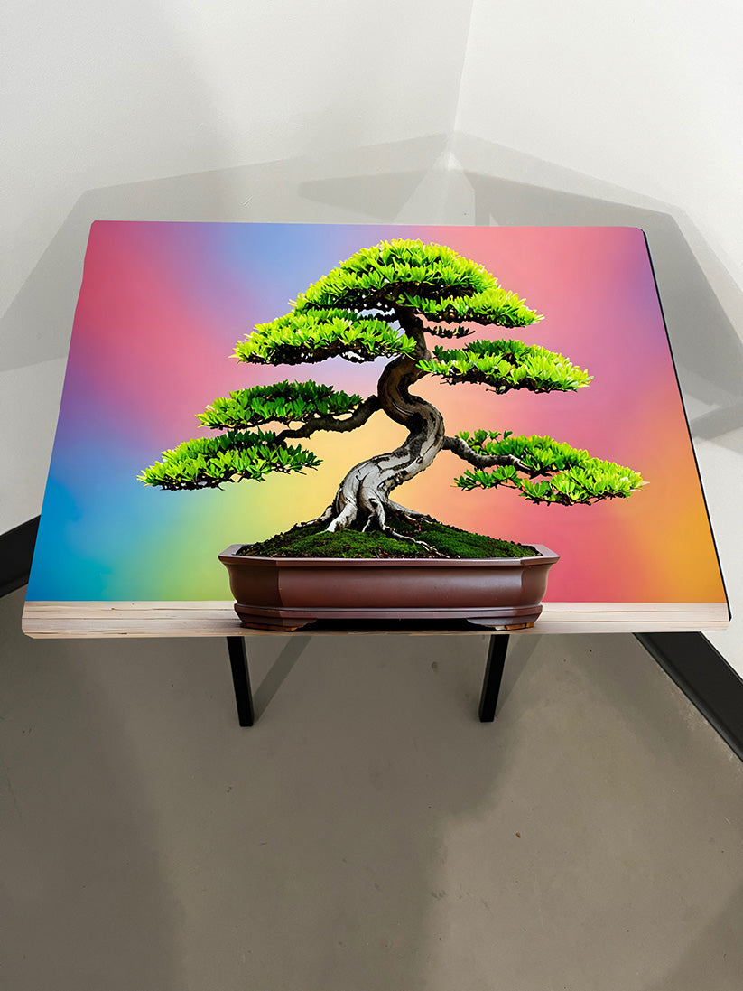 Bonsai Tree - Pick 1 of 4 Styles: Folding Tray Table, Classic Foldable TV Tray - Black with Custom Design