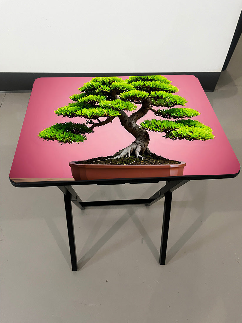 Bonsai Tree - Pick 1 of 4 Styles: Folding Tray Table, Classic Foldable TV Tray - Black with Custom Design