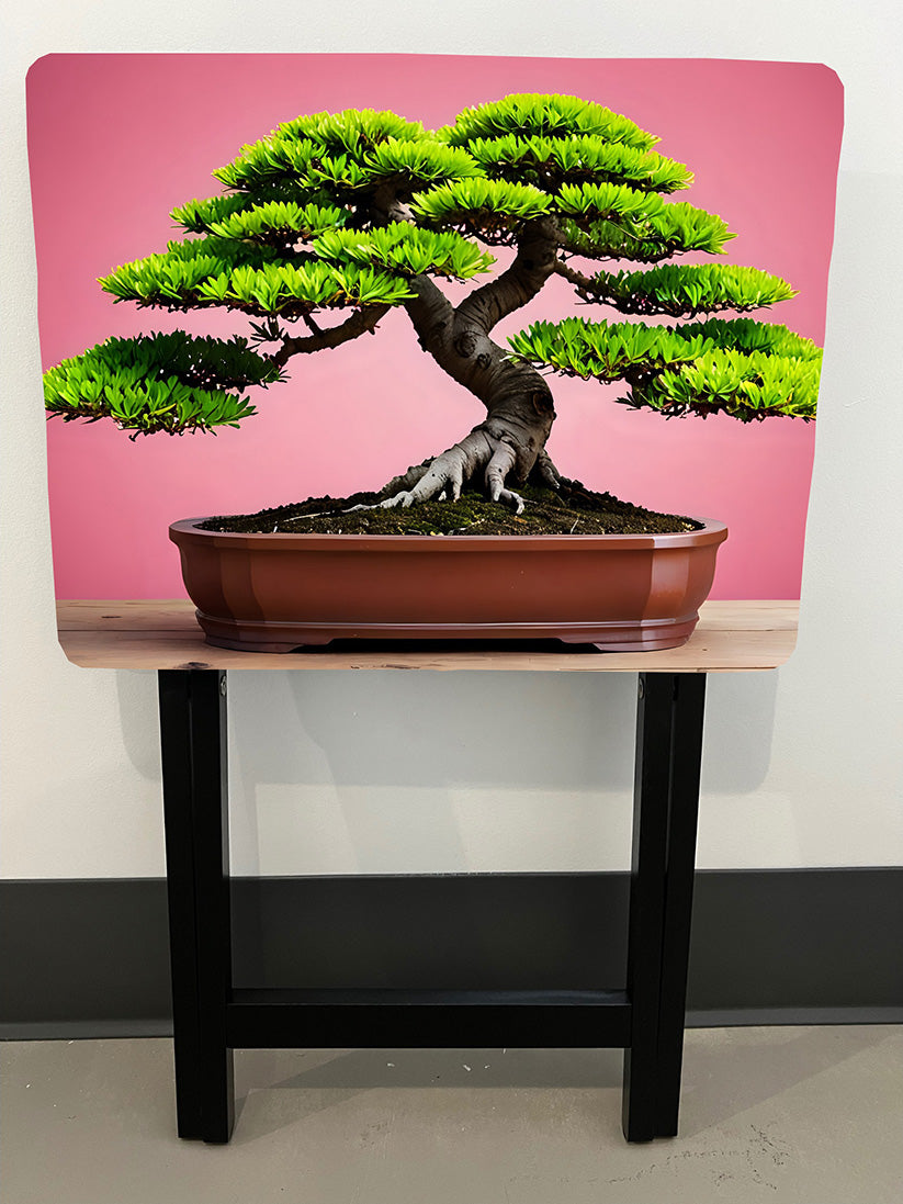 Bonsai Tree - Pick 1 of 4 Styles: Folding Tray Table, Classic Foldable TV Tray - Black with Custom Design