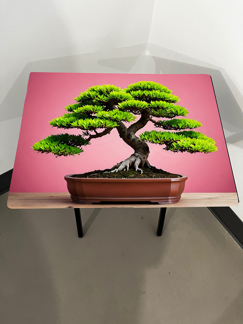 Bonsai Tree - Pick 1 of 4 Styles: Folding Tray Table, Classic Foldable TV Tray - Black with Custom Design