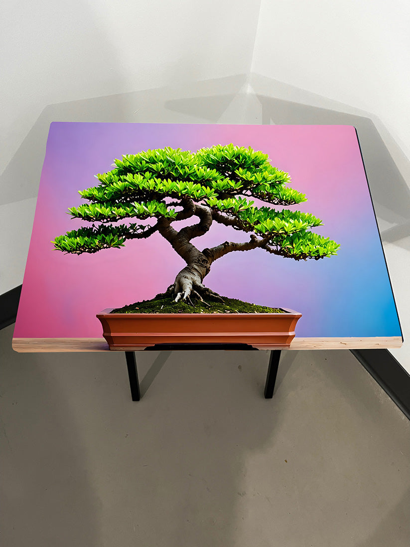 Bonsai Tree - Pick 1 of 4 Styles: Folding Tray Table, Classic Foldable TV Tray - Black with Custom Design