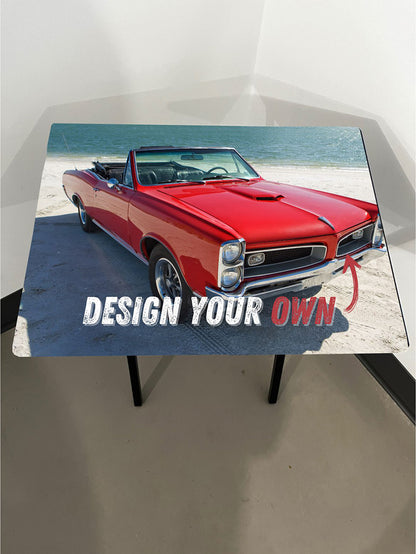 Design Your Own: Custom Folding Black TV Tray Table, Add Your Personal Message