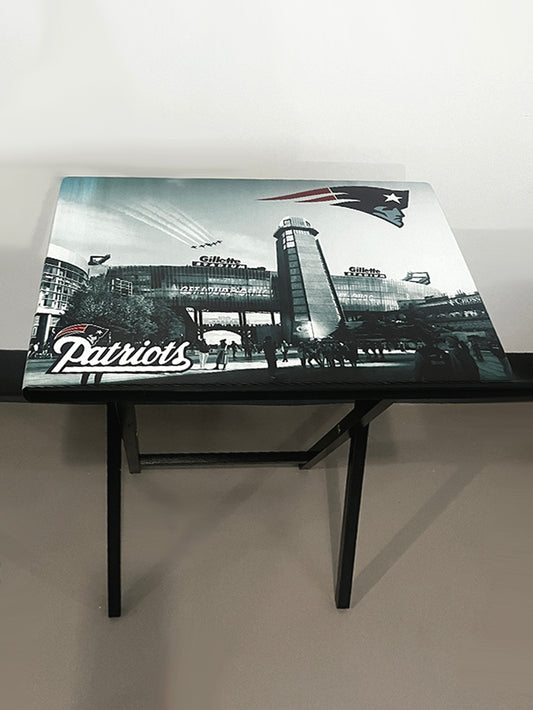 New England Patriots - Stadium: Folding Tray Table, Classic Foldable TV Tray - Black with Custom Design