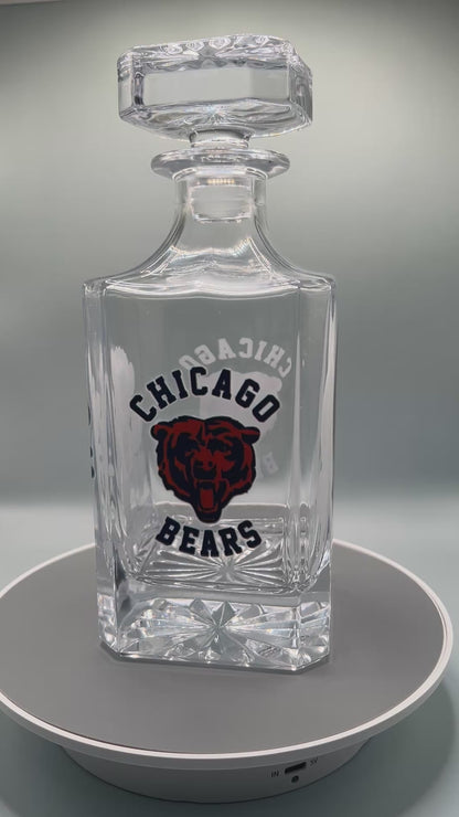 Glass Decanter Set- Chicago Bears