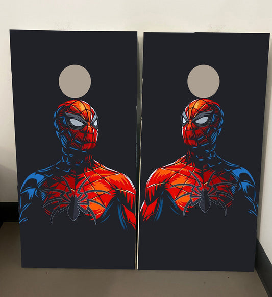 Spiderman Dark Theme: Cornhole Boards, 2'-4' Solid Wood (Set of 2)