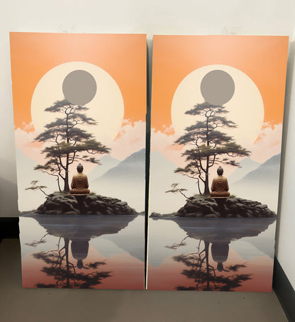 Zen Morning: Cornhole Boards, 2'-4' Solid Wood (Set of 2)